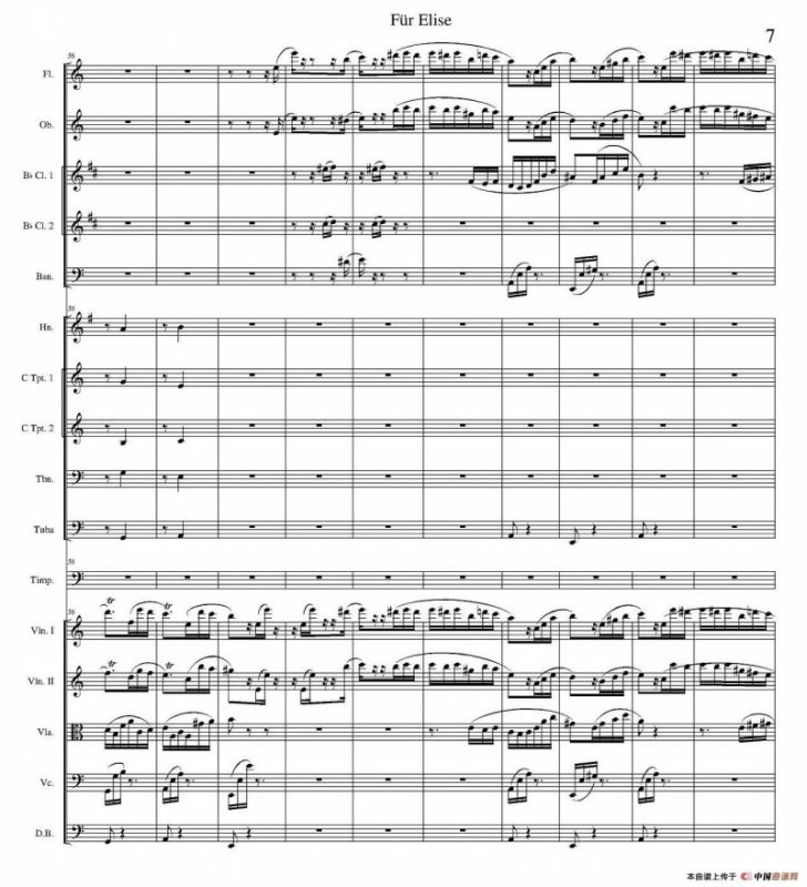 致爱丽丝（管弦乐总谱）