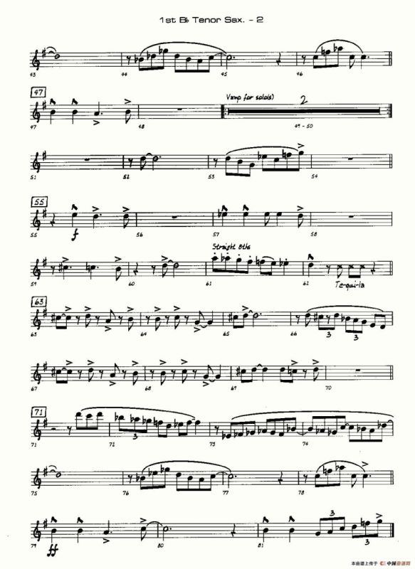 龙舌兰（爵士大乐队总分谱、总政军乐团演奏版）