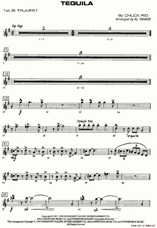 龙舌兰（爵士大乐队总分谱、总政军乐团演奏版）