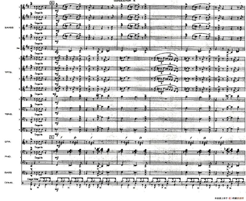 龙舌兰（爵士大乐队总分谱、总政军乐团演奏版）