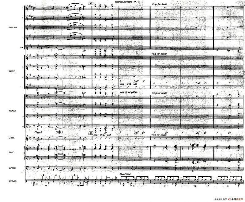 龙舌兰（爵士大乐队总分谱、总政军乐团演奏版）