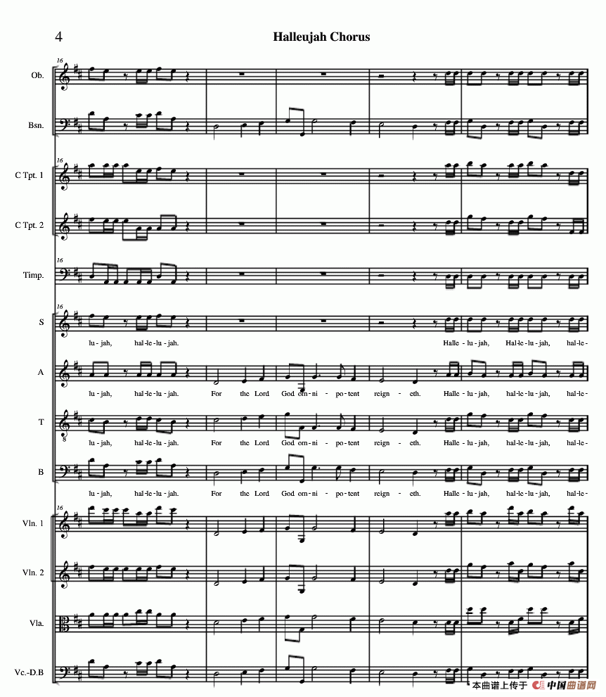 哈利路亚总谱1-10（Halleujah Chorus）