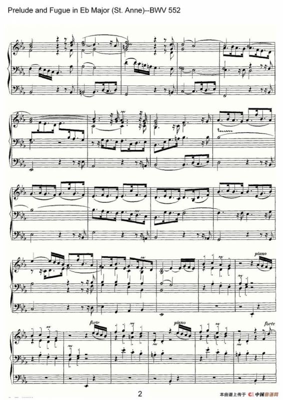 Prelude and Fugue in Eb Major (St. Anne)--BWV 552（管风琴）