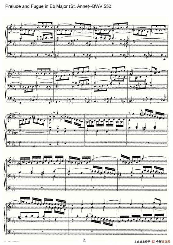 Prelude and Fugue in Eb Major (St. Anne)--BWV 552（管风琴）