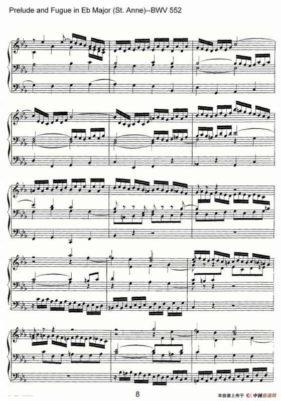 Prelude and Fugue in Eb Major (St. Anne)--BWV 552（管风琴）