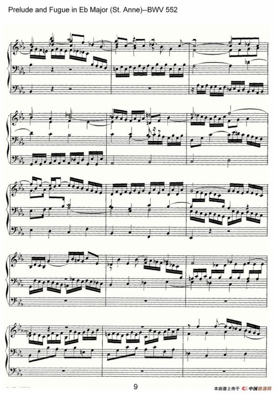 Prelude and Fugue in Eb Major (St. Anne)--BWV 552（管风琴）