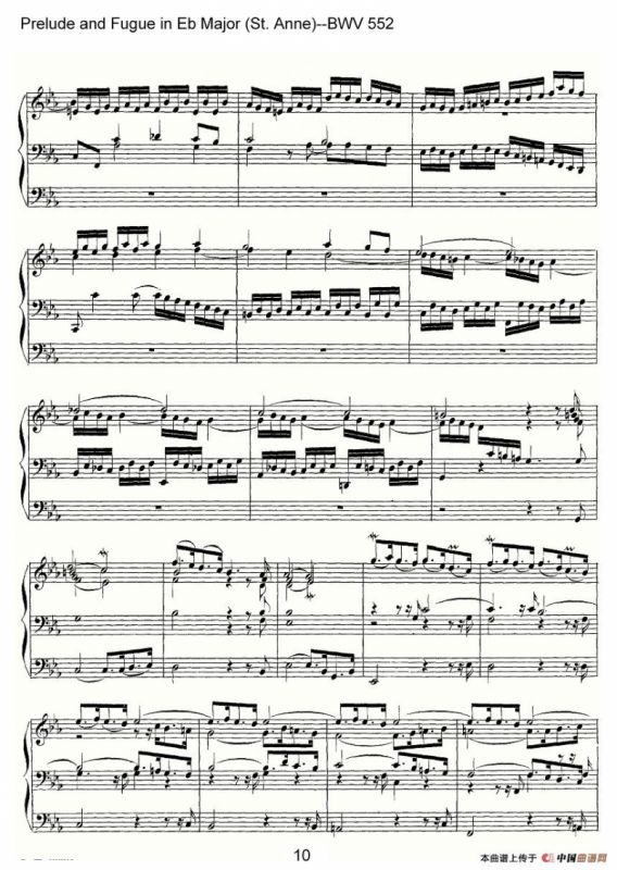 Prelude and Fugue in Eb Major (St. Anne)--BWV 552（管风琴）