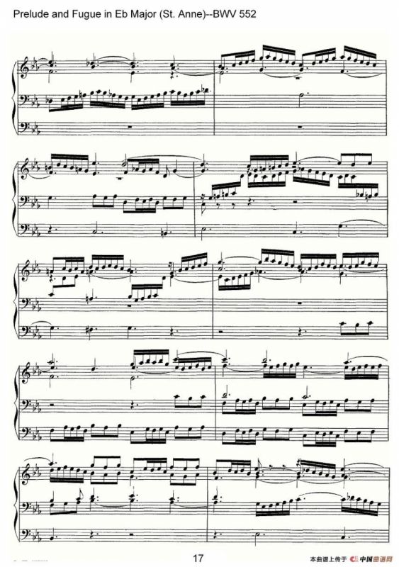 Prelude and Fugue in Eb Major (St. Anne)--BWV 552（管风琴）