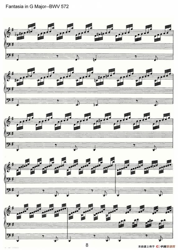 Fantasia in G Major--BWV 572（管风琴谱）