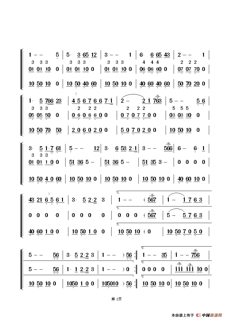 我爱你中国（小总谱）