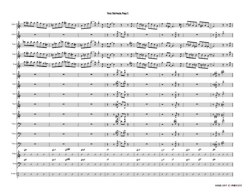 Four Brothers Big Band score（大爵士乐队总谱）