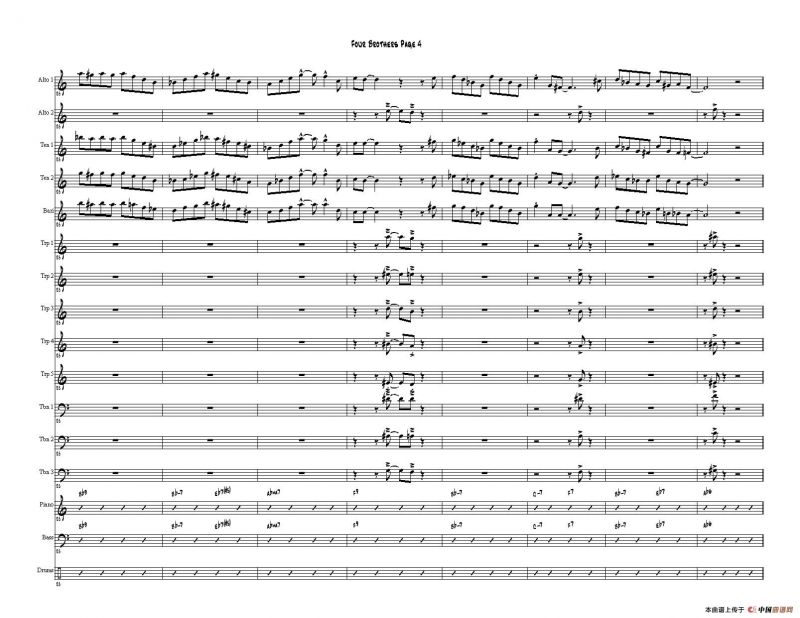 Four Brothers Big Band score（大爵士乐队总谱）