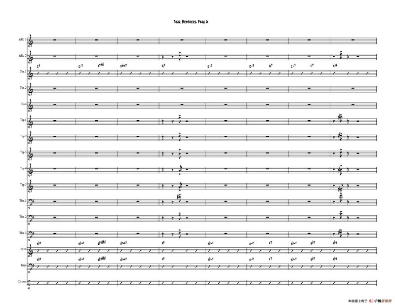 Four Brothers Big Band score（大爵士乐队总谱）