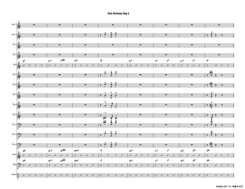 Four Brothers Big Band score（大爵士乐队总谱）