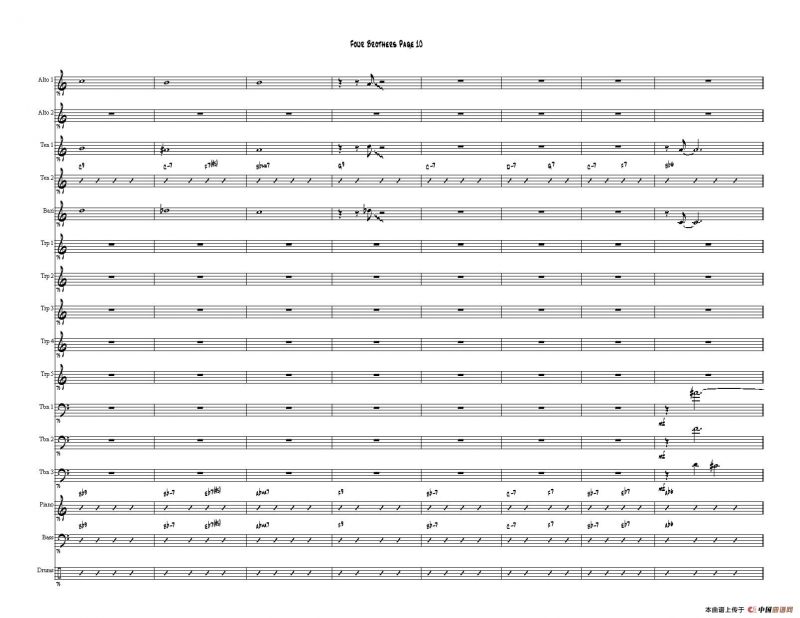 Four Brothers Big Band score（大爵士乐队总谱）