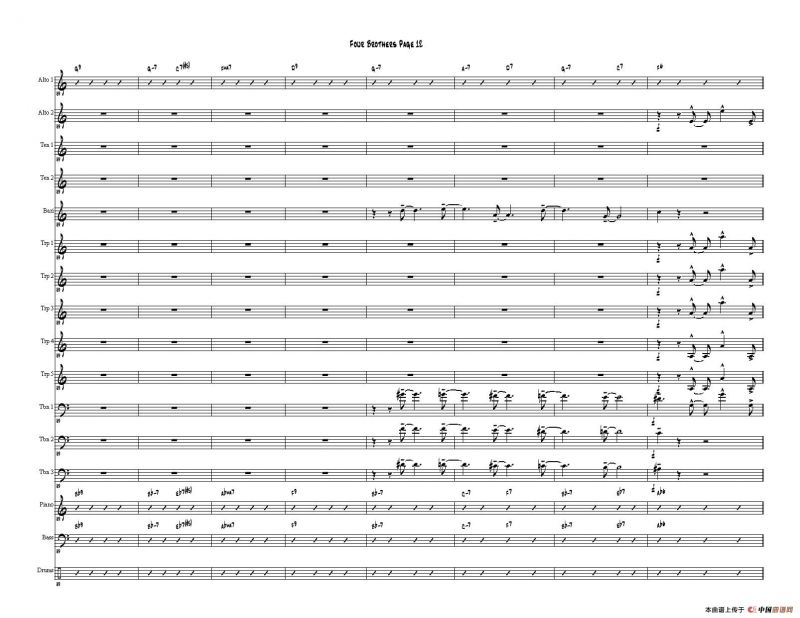 Four Brothers Big Band score（大爵士乐队总谱）
