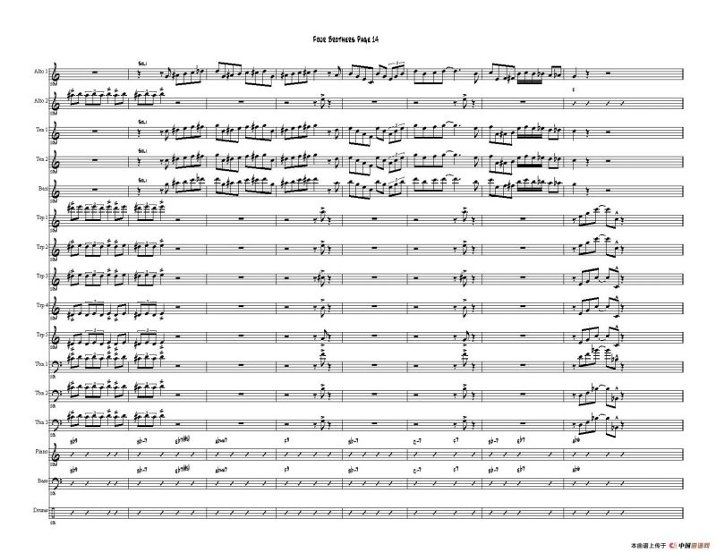 Four Brothers Big Band score（大爵士乐队总谱）