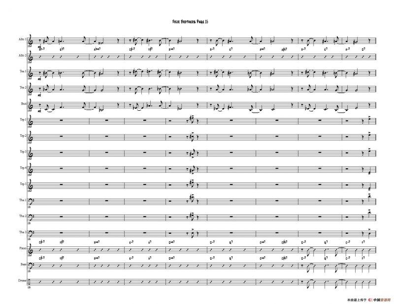 Four Brothers Big Band score（大爵士乐队总谱）