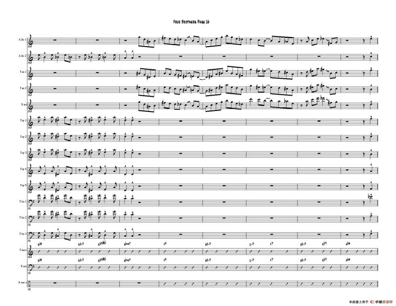 Four Brothers Big Band score（大爵士乐队总谱）