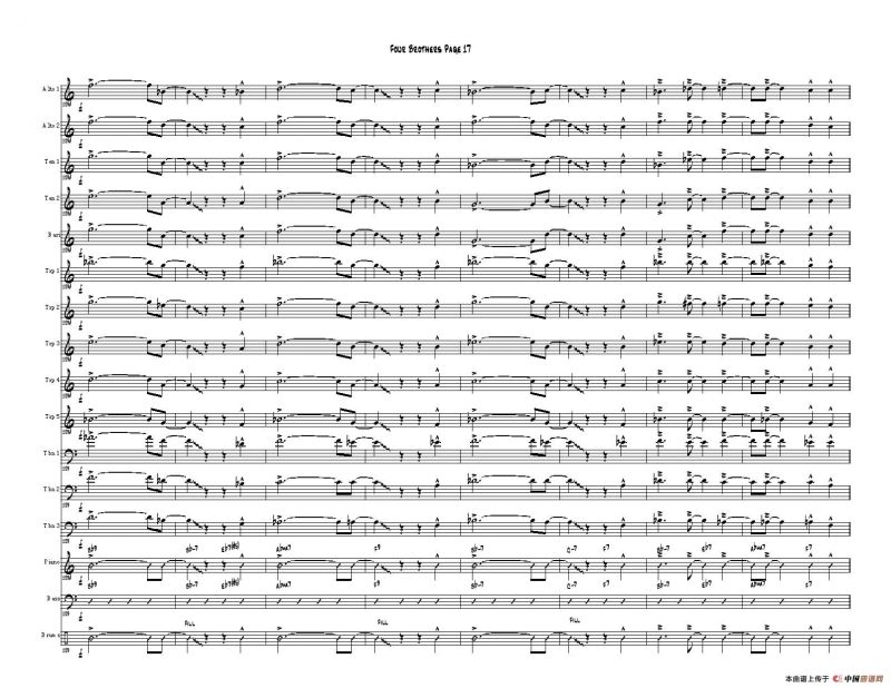 Four Brothers Big Band score（大爵士乐队总谱）