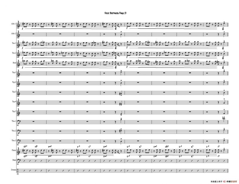 Four Brothers Big Band score（大爵士乐队总谱）