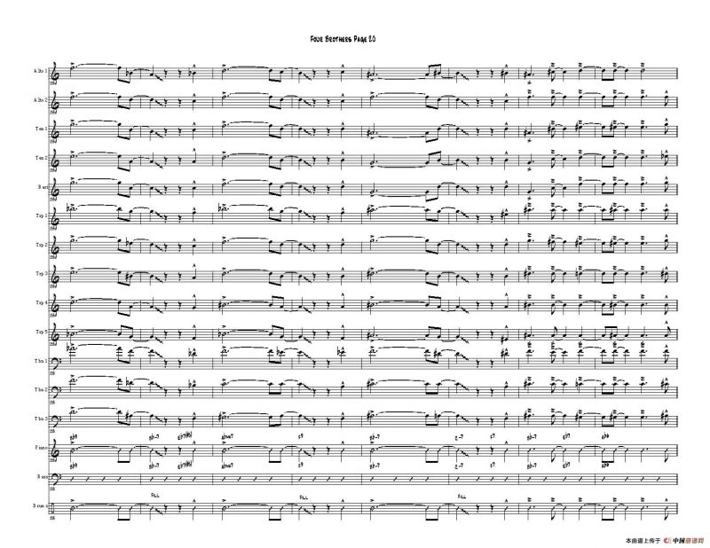 Four Brothers Big Band score（大爵士乐队总谱）