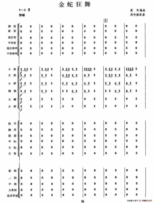 金蛇狂舞（民乐合奏总谱、周仲康配器版）