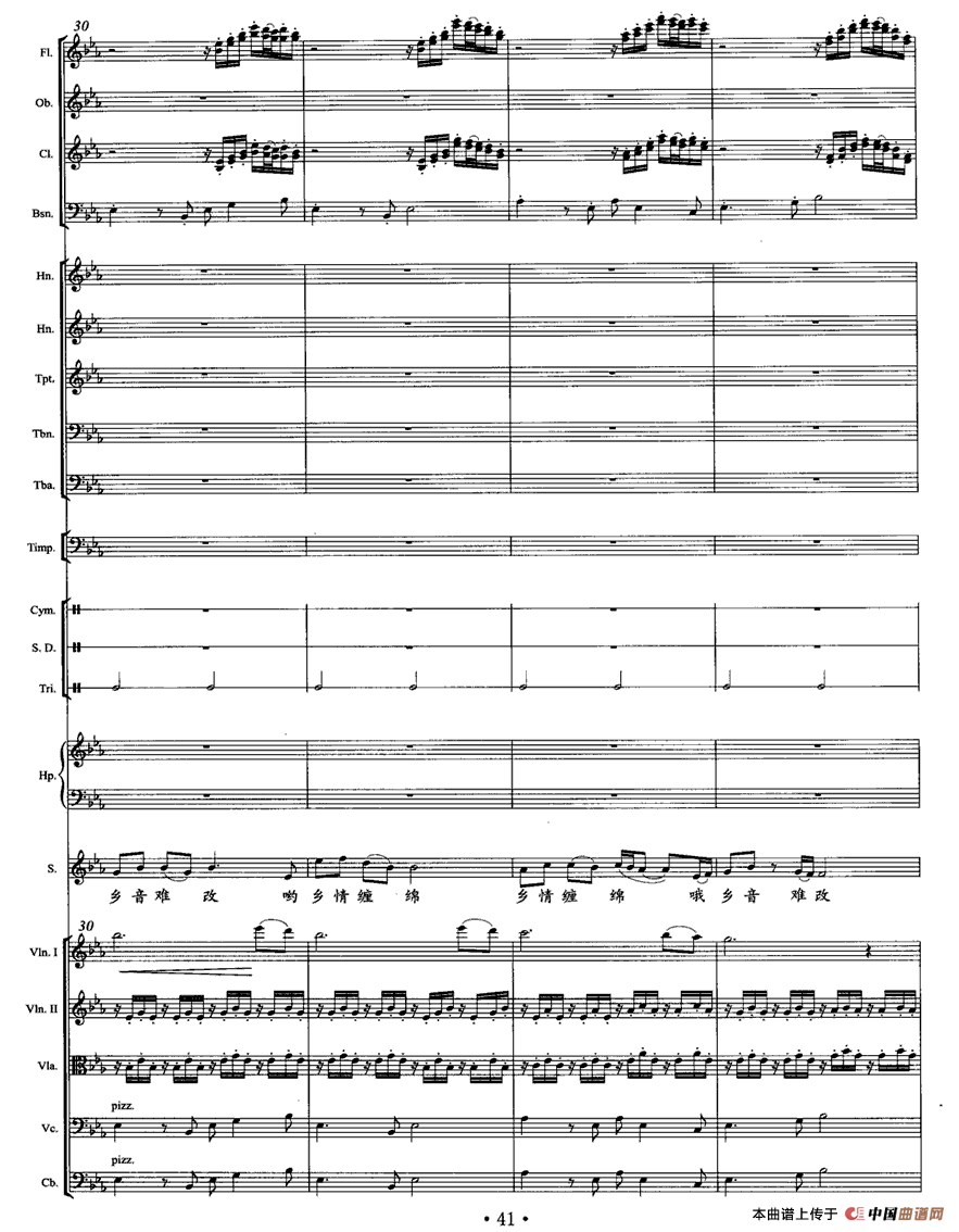 乡音乡情（独唱+乐队伴奏总谱）