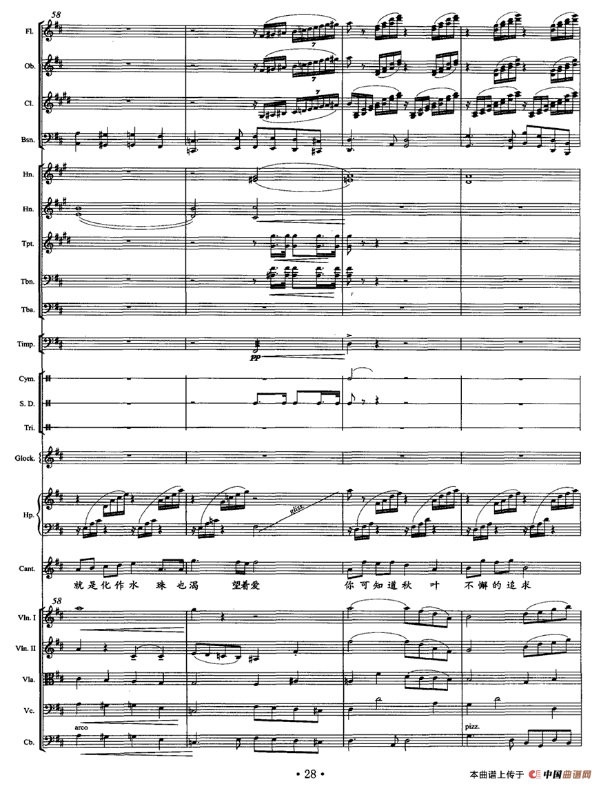 我像雪花天上来（独唱+乐队伴奏总谱）