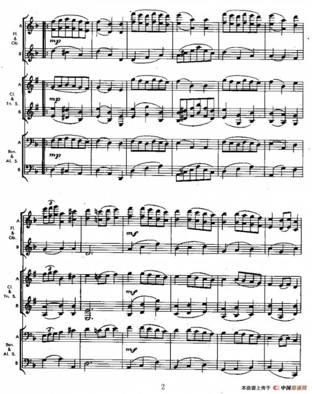 安娜·玛达莱娜笔记本中的舞曲（木管乐器二重奏）