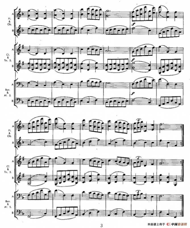 安娜·玛达莱娜笔记本中的舞曲（木管乐器二重奏）