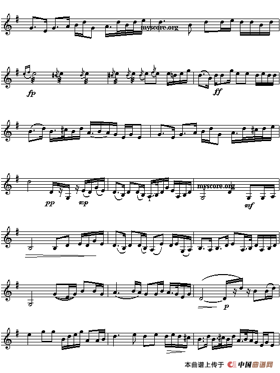 二泉映月（民乐名曲旋律、五线谱）