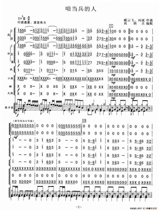 咱当兵的人（总谱）
