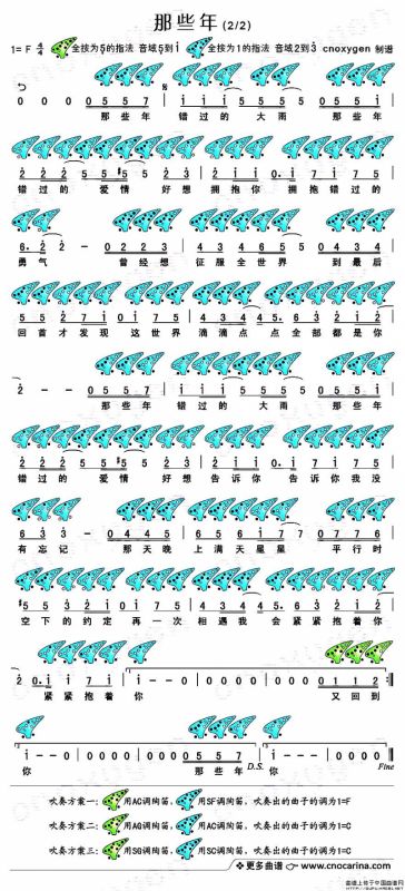 那些年（电影《那些年我们一起追的女孩》插曲、十二孔陶笛谱）