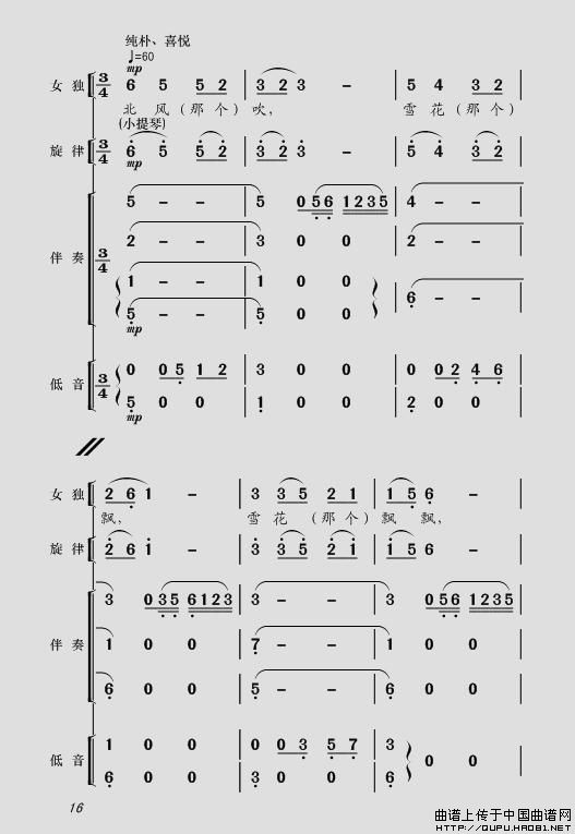 现代舞剧《白毛女》全剧主旋律乐谱之第一场 深仇大恨
