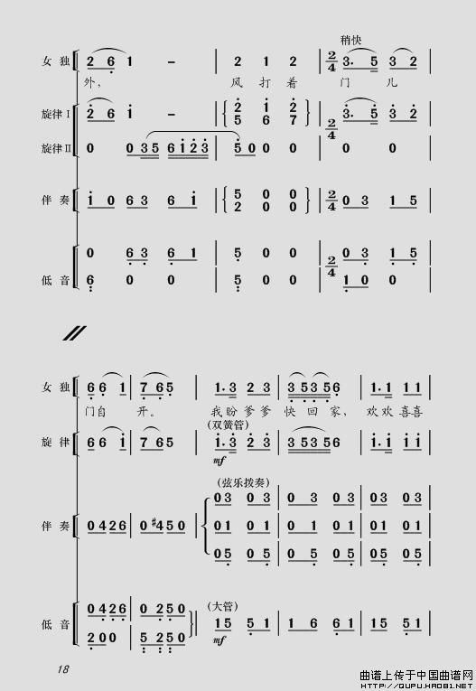 现代舞剧《白毛女》全剧主旋律乐谱之第一场 深仇大恨