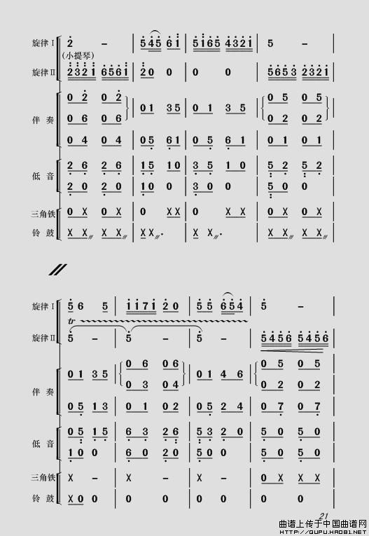 现代舞剧《白毛女》全剧主旋律乐谱之第一场 深仇大恨