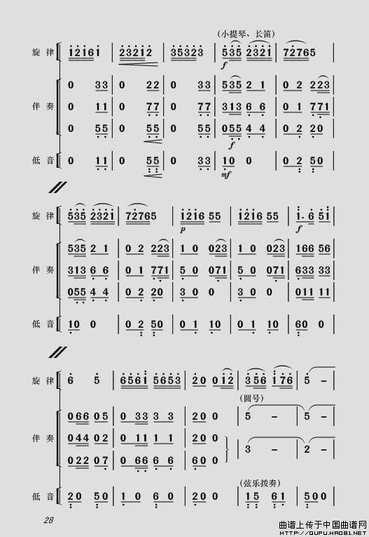 现代舞剧《白毛女》全剧主旋律乐谱之第一场 深仇大恨