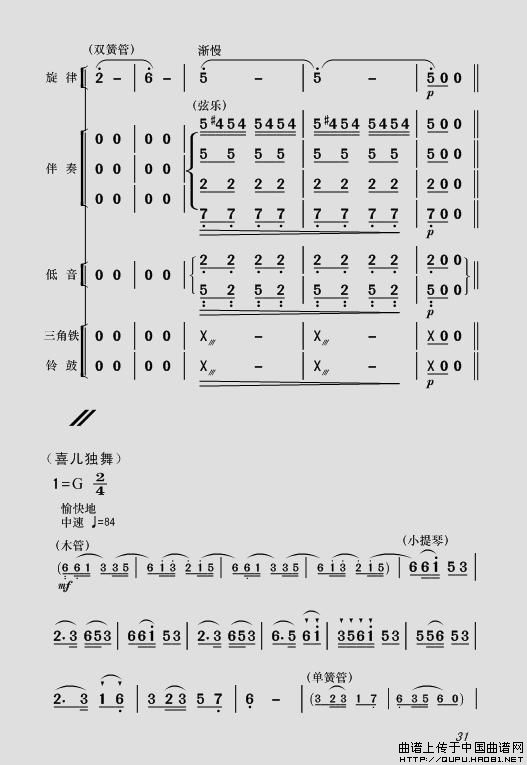 现代舞剧《白毛女》全剧主旋律乐谱之第一场 深仇大恨