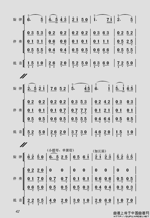 现代舞剧《白毛女》全剧主旋律乐谱之第一场 深仇大恨