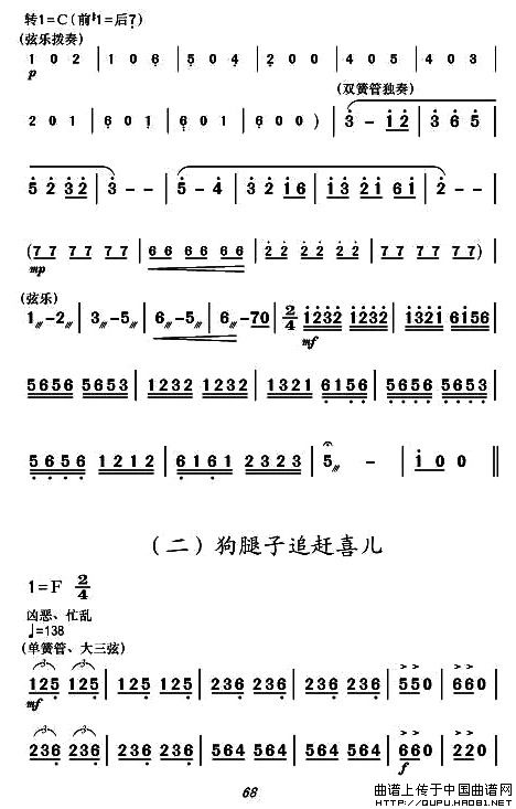 现代舞剧《白毛女》全剧主旋律乐谱之第三场 要报仇