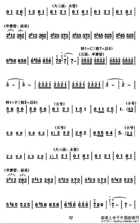 现代舞剧《白毛女》全剧主旋律乐谱之第三场 要报仇