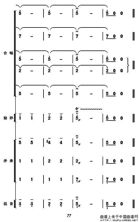 现代舞剧《白毛女》全剧主旋律乐谱之第三场 要报仇