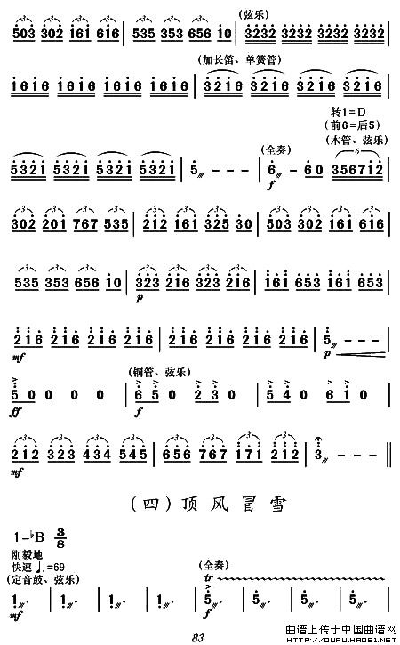 现代舞剧《白毛女》全剧主旋律乐谱之第四场 盼东方出红日