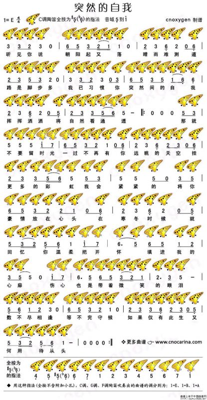 突然的自我（陶笛谱）