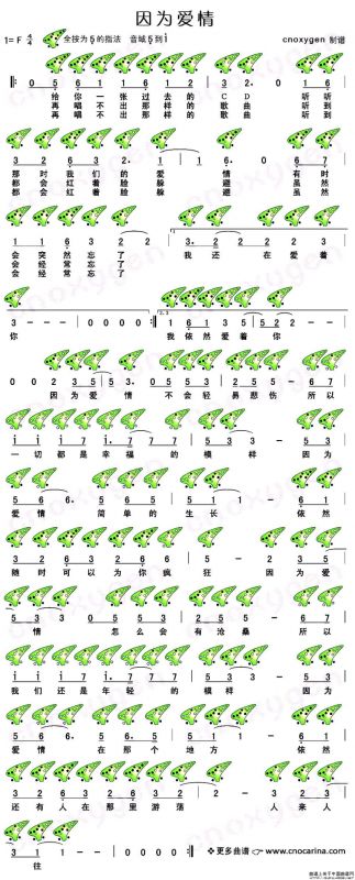 因为爱情（陶笛谱）