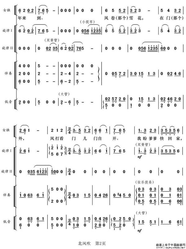 北风吹（乐队总谱缩编版）