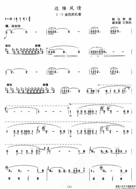 边陲风情之一：金色的孔雀（三弦）