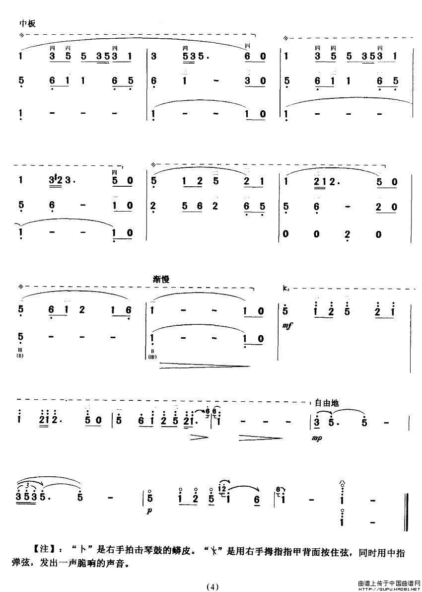边陲风情之一：金色的孔雀（三弦）