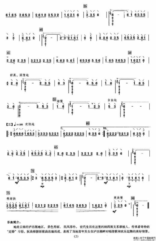 泸沽湖情歌（阮谱）